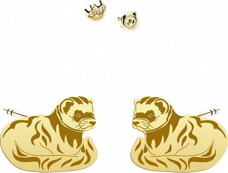 Radziszewska Jewellery Złote Kolczyki z Fretką Sztyfty 925 Dedykacja Biżuteria Prezent