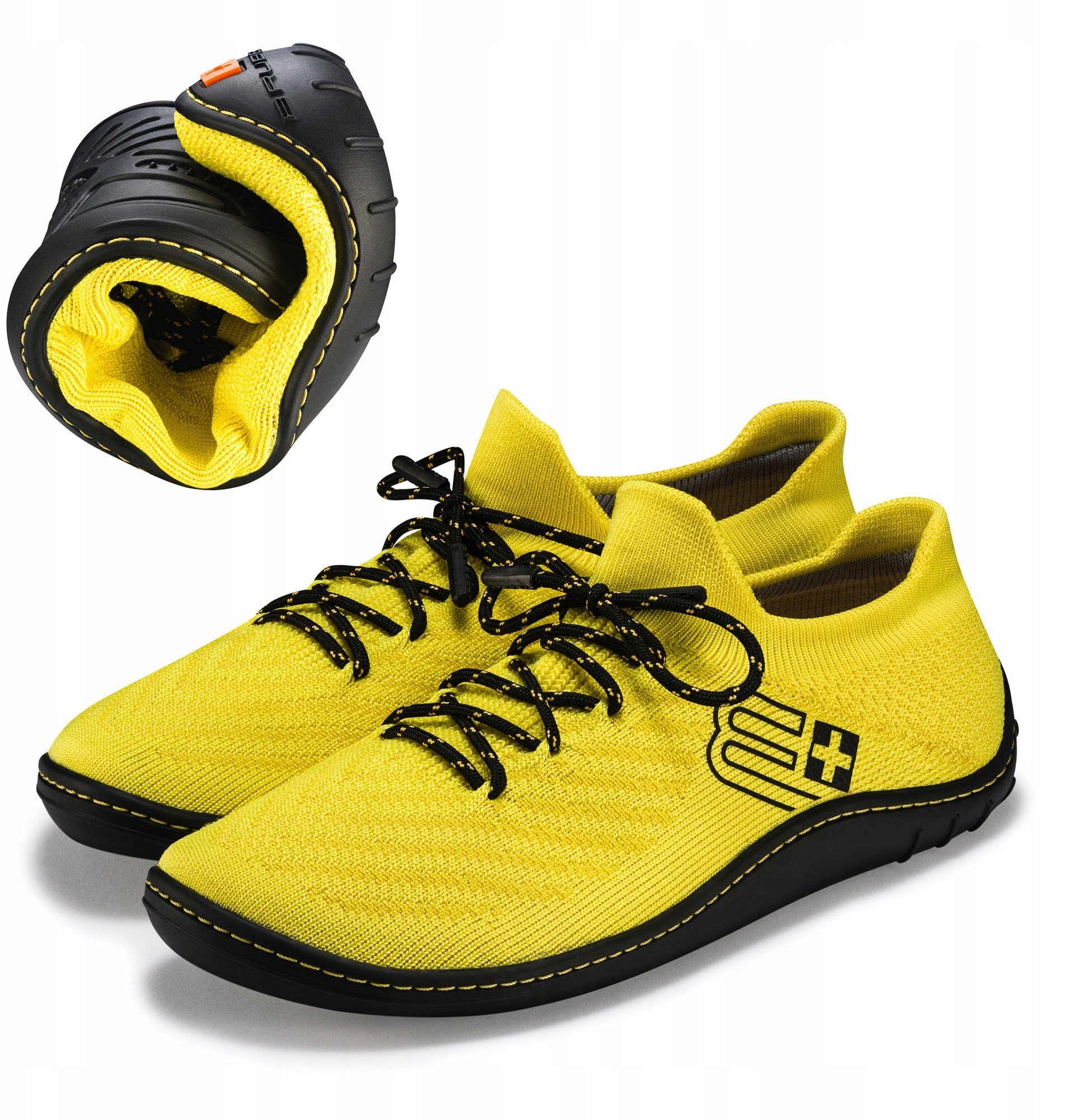 SH5010W Buty damskie BAREFOOT MERINO cytrynowy/czarny 40