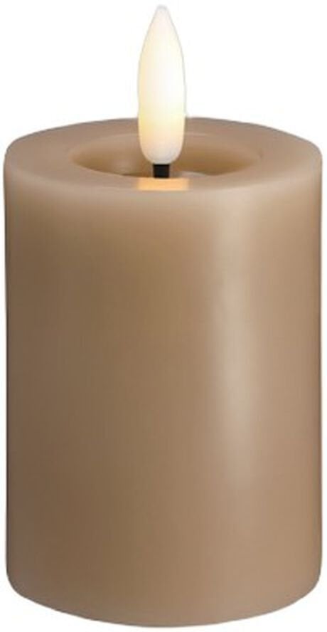 Moods & More MM LED pillar candle, Silk, Melted, Sand, 49x75 mm