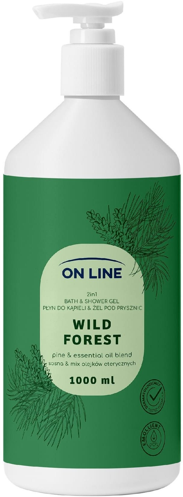 ON LINE Płyn do kąpieli i żel pod prysznic 2w1 Wild Forest 1000 ml