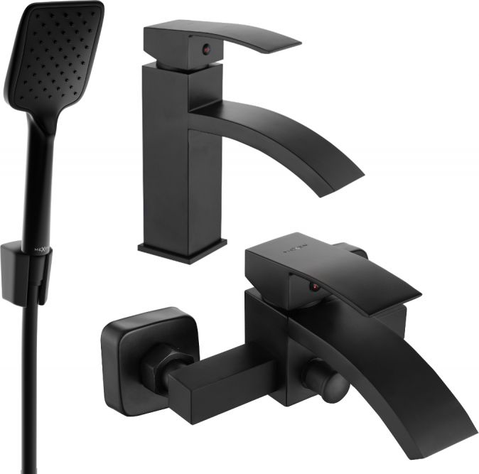 Mexen Mexen Libra R62 zestaw wannowy, czarny - 745103R62-70