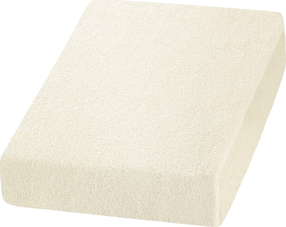 Activeshop Prześcieradło frotte kremowe