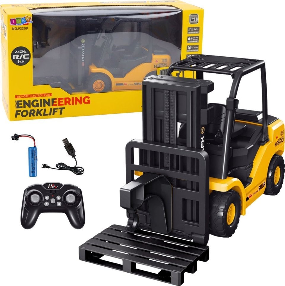 Wózek Widłowy Zdalnie Sterowany RC 2.4G Paleta Żółty