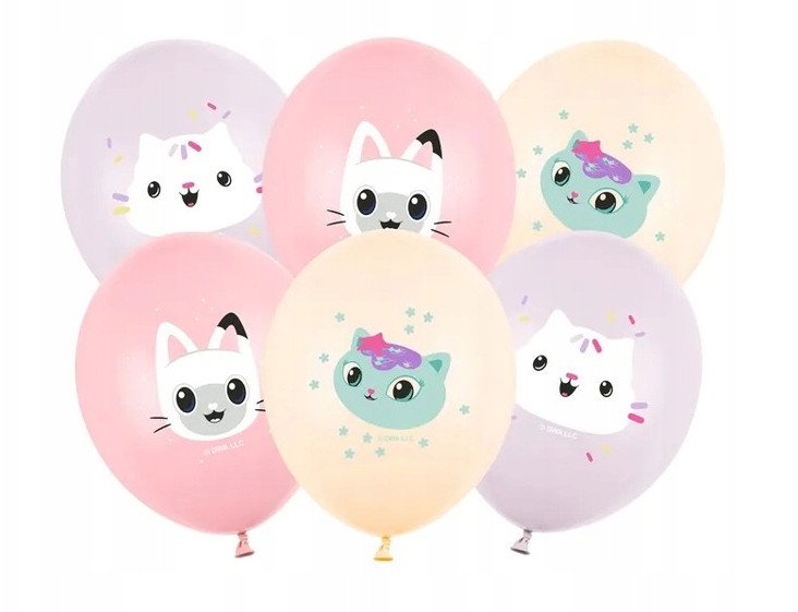 Balony Koci Domek Gabi 30cm 6szt