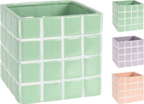 Koopman Osłonka kamienna kwadratowa kostka na kwiaty 14x14 cm