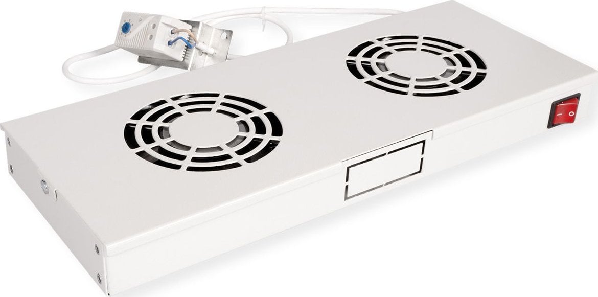 Roline ROLINE Dachluftereinheit 48,26cm 19Zoll 2 Lufter Thermostat grau