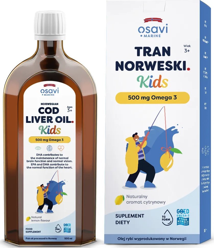 Osavi Osavi - Tran Norweski Kids, 500mg Omega 3, Cytryna, 500 ml
