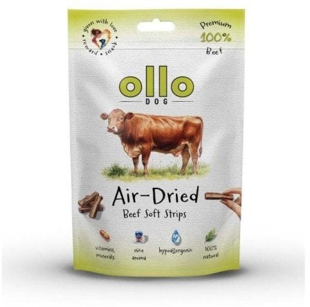 Ollo suszone paski przysmak z wołowiny dla psa 80g