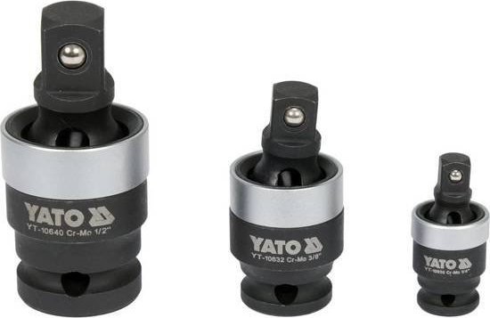 Yato ZESTAW PRZEGUBÓW UDAROWYCH 1/4'', 3/8'', 1/2'' (1 KPL)