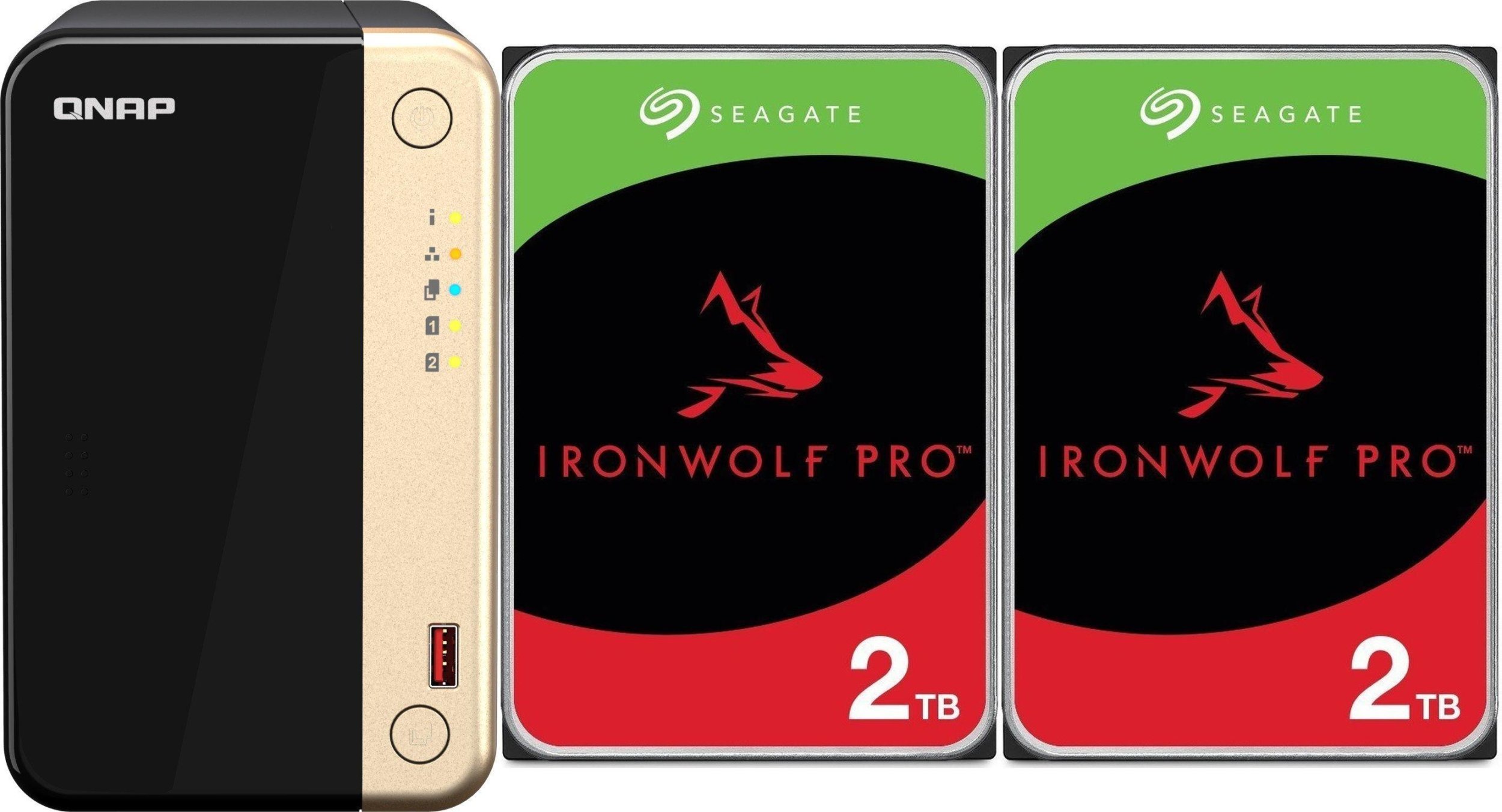 Serwer plików Qnap TS-264-8G + 2x Seagate IronWolf 2TB (ST2000VN003)