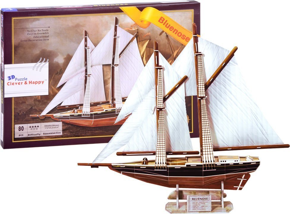 Puzzle 3D statek żaglowiec BLUENOSE 80 ele ZA2906