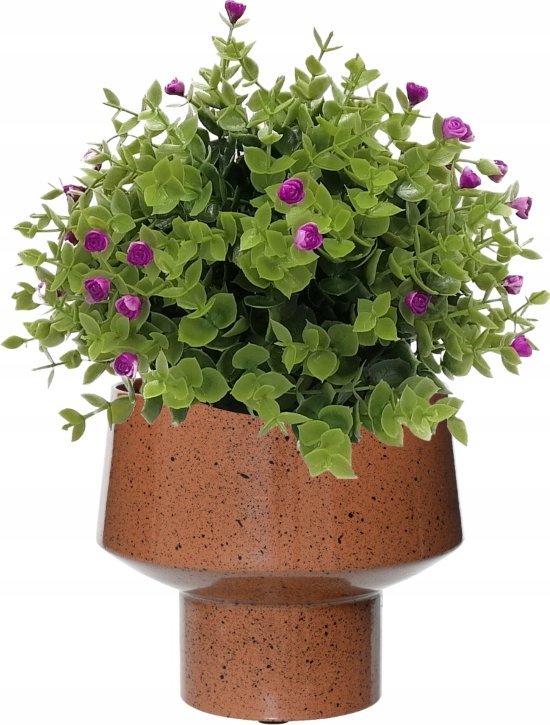 Osłonka metalowa 24x20cm Brązowa z czarnymi kropkami Dekoracyjna