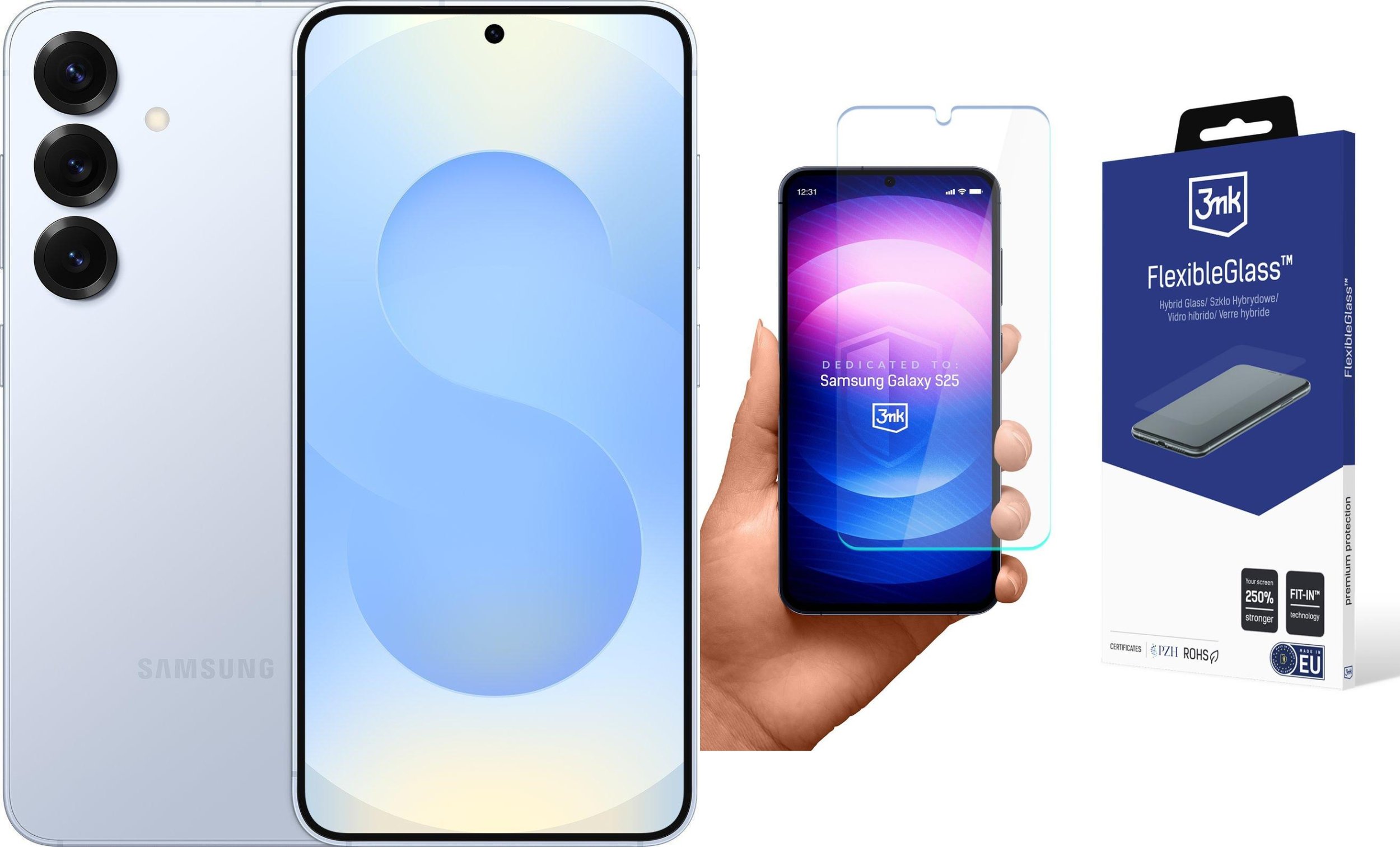 Smartfon Samsung Galaxy S25 5G 12/256GB Niebieski (SM-S931BLB) + FlexibleGlass