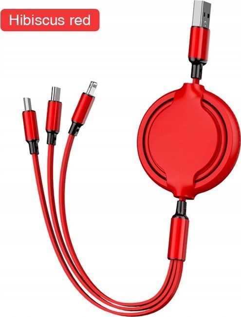 Kabel USB Co2 USB-A - USB-C + microUSB + Lightning 1 m Kolor wybierany losowo