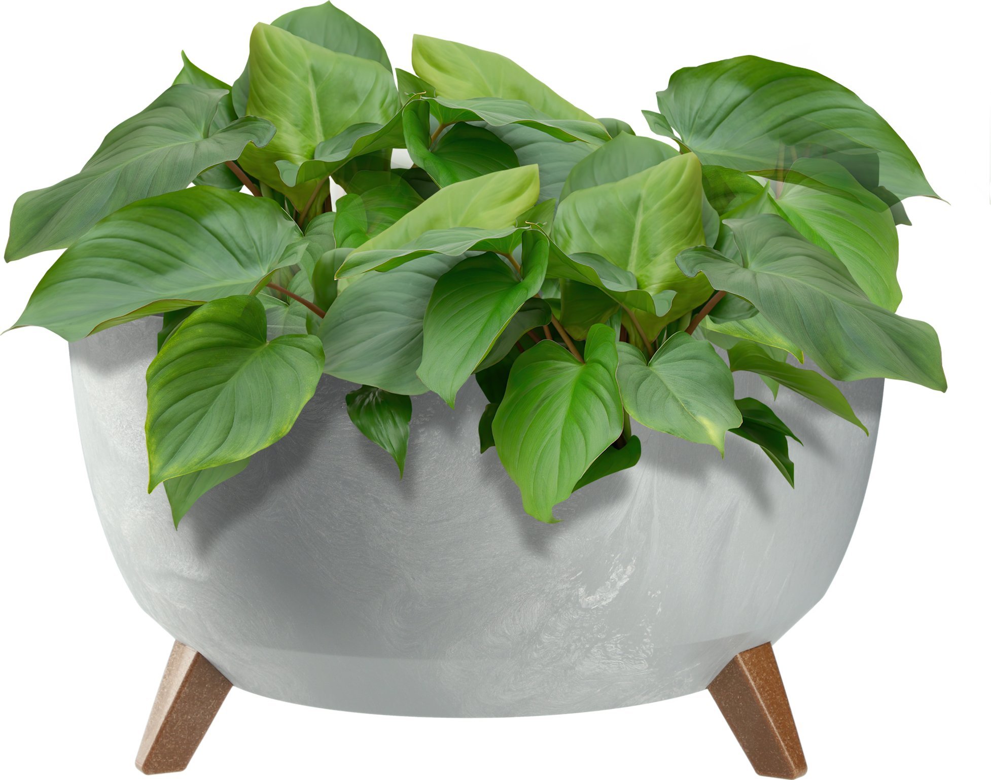 KADAX Doniczka Donica Na Kwiaty 47cm Osłonka + Wkład Nóżki Korek Kwietnik szary