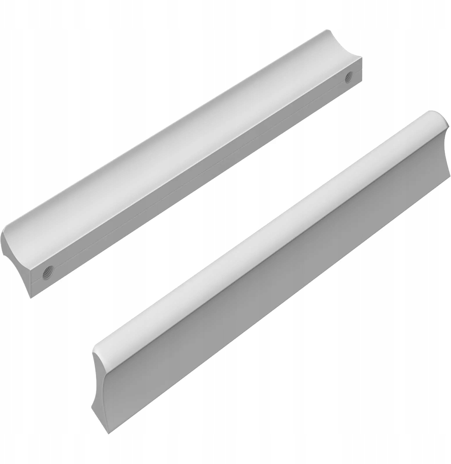 vidaXL Uchwyt Gładki 2 pcs Srebrny 105.7 x 7.4 x 15.5 mm Aluminium