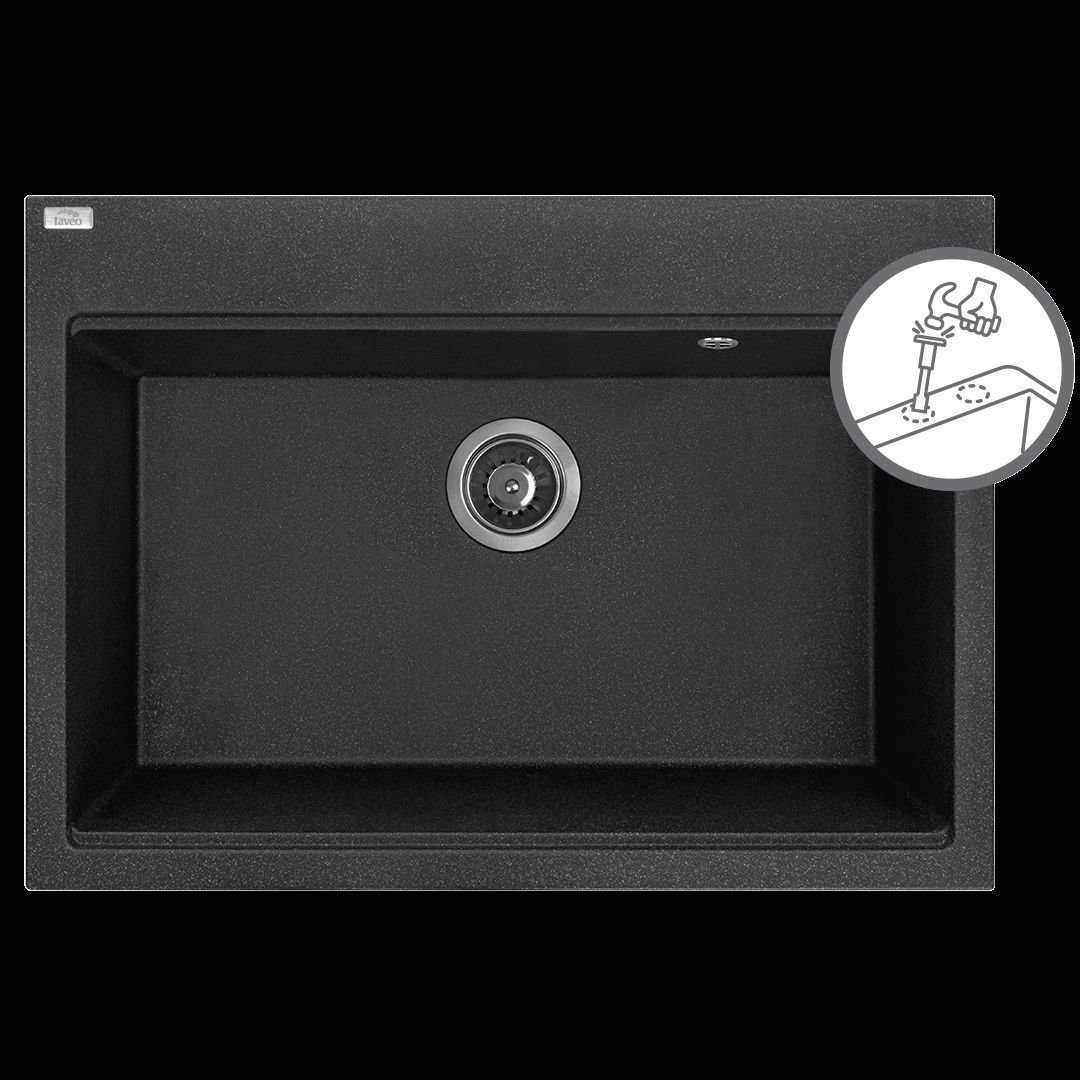 Zlewozmywak Laveo LAVEO Tau SBT 7107 Black zlewozmywak 1-komorowy