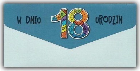 Karnet-koperta Urodziny 18