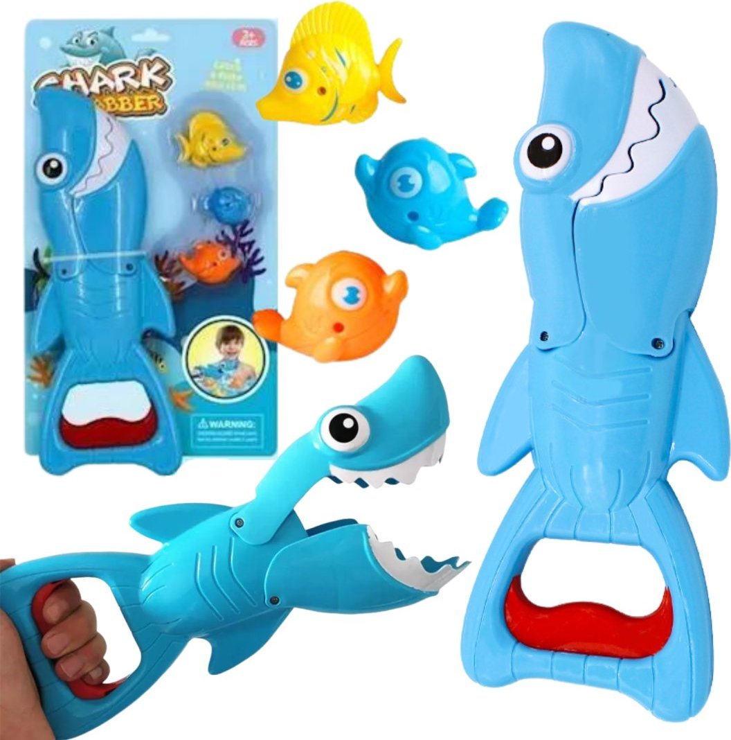 ZESTAW ŁOWIENIE RYBEK ZABAWKA DO KĄPIELI REKIN SZCZĘKI GRA ZRĘCZNOŚCIOWA