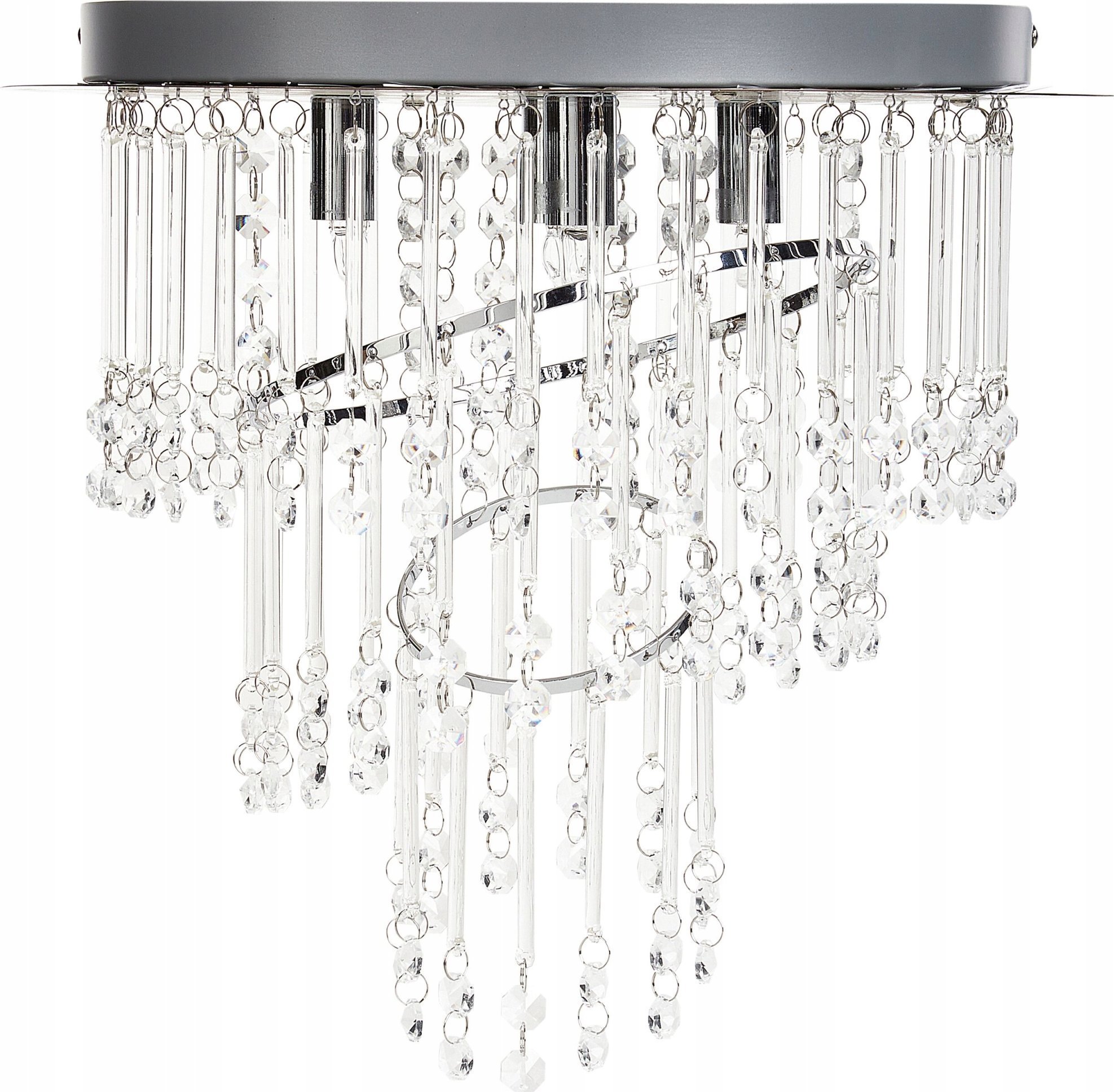 Lampa wisząca Beliani Żyrandol kryształowy ⌀ 45 cm srebrny ESMELLE