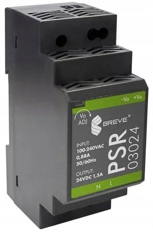 Zasilacz impulsowy PSR 03024 230/ 24VDC 1,5A 36W na szynę DIN, Uzas: 85-264VACVAC, Ta70, 17000-1558