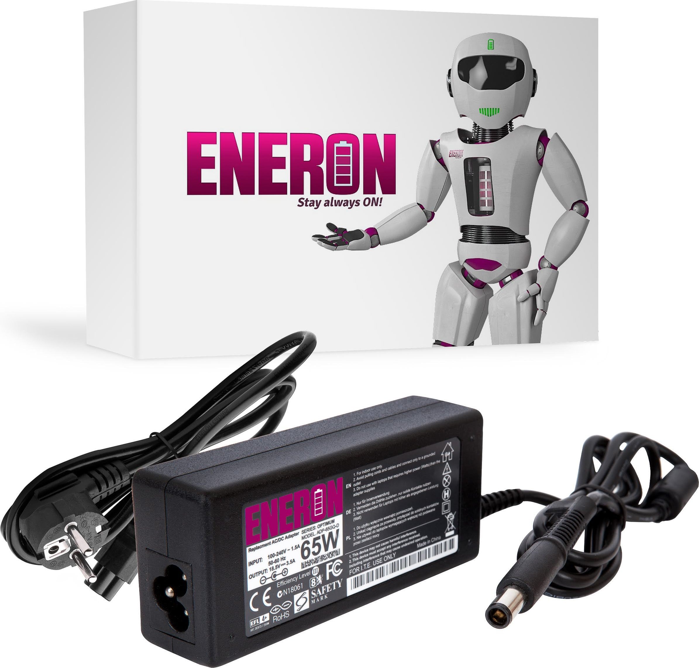 Zasilacz do laptopa Eneron 65 W, 5 mm, 3.5 A, 18.5 V
