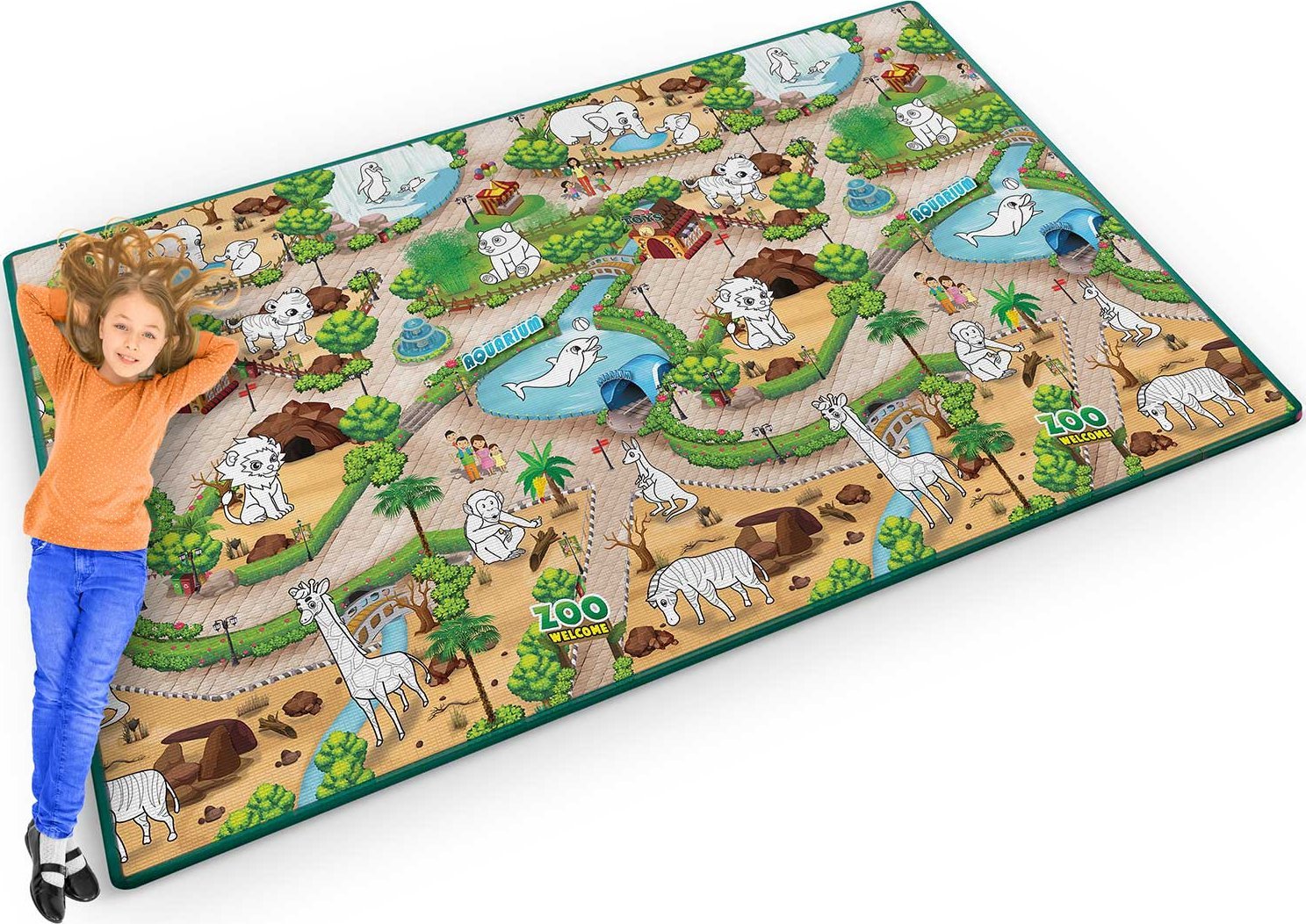 Ricokids Mata piankowa do kolorowania zwijana 200 x 120 x 0,3 cm Ricokids RK-343