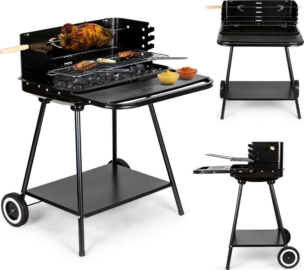 Grill ogrodowy z rożnem i regulacją rusztu + dwie duże półki MultiGarden