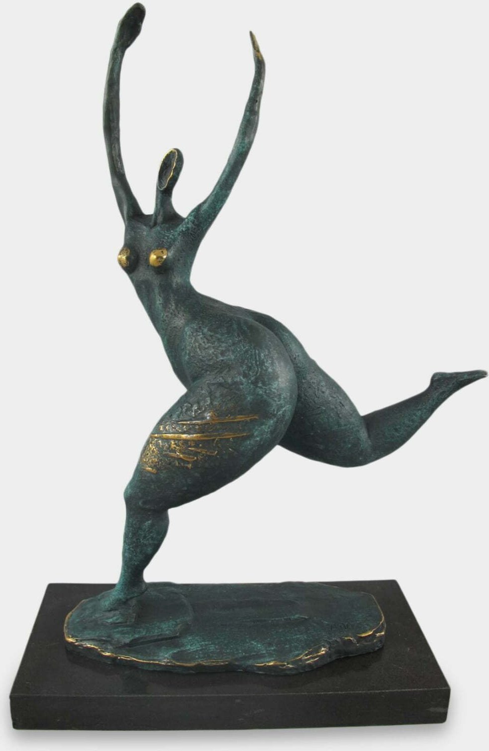 rzezbyzbrazu Modernistyczna Biegnąca Kobieta Rzeźba z Brązu