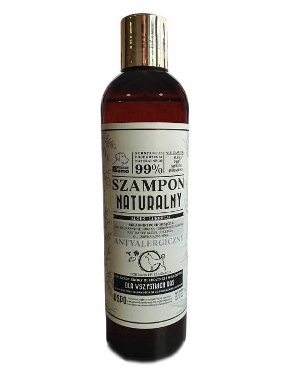 SUPER BENO Szampon naturalny dla psa ANTYALERGICZNY 300ml