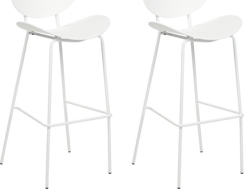 Beliani Zestaw 2 krzeseł barowych biały SHONTO