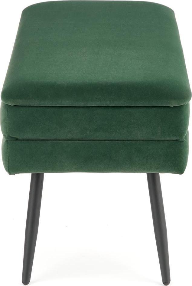 Halmar WNĘTRZARSKIE VELVA ławka ciemny zielony/czarny (1p=1szt)