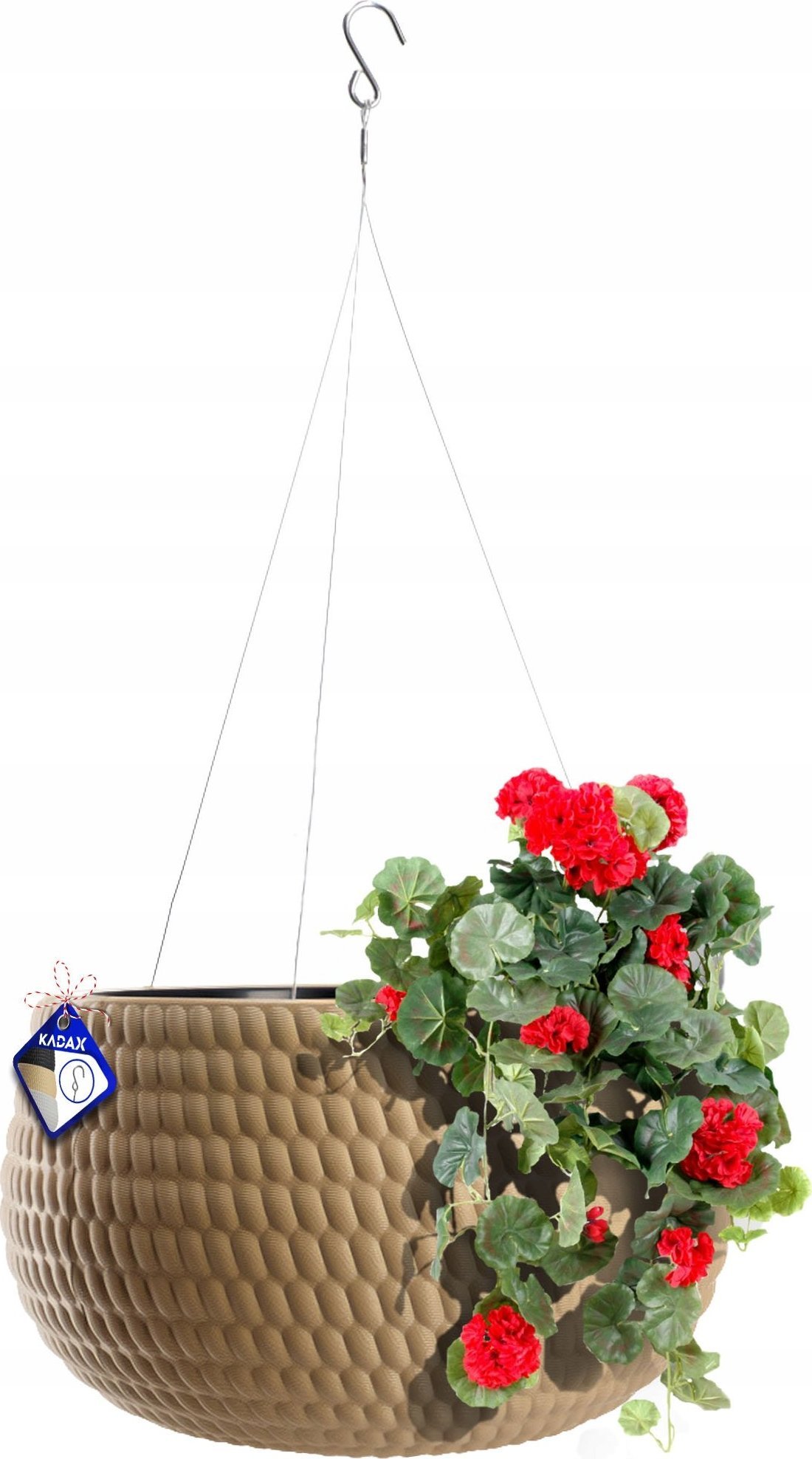 Kadax Donica Doniczka Wisząca Okrągła Misa Beżowa 29,5cm