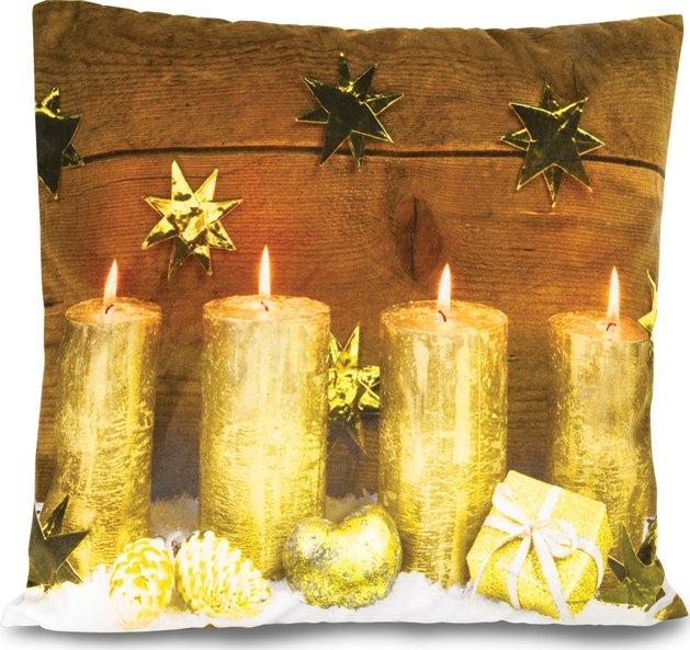 Poszewka LED na poduszkę świecąca na baterie Jasiek 40x40 Świeczki