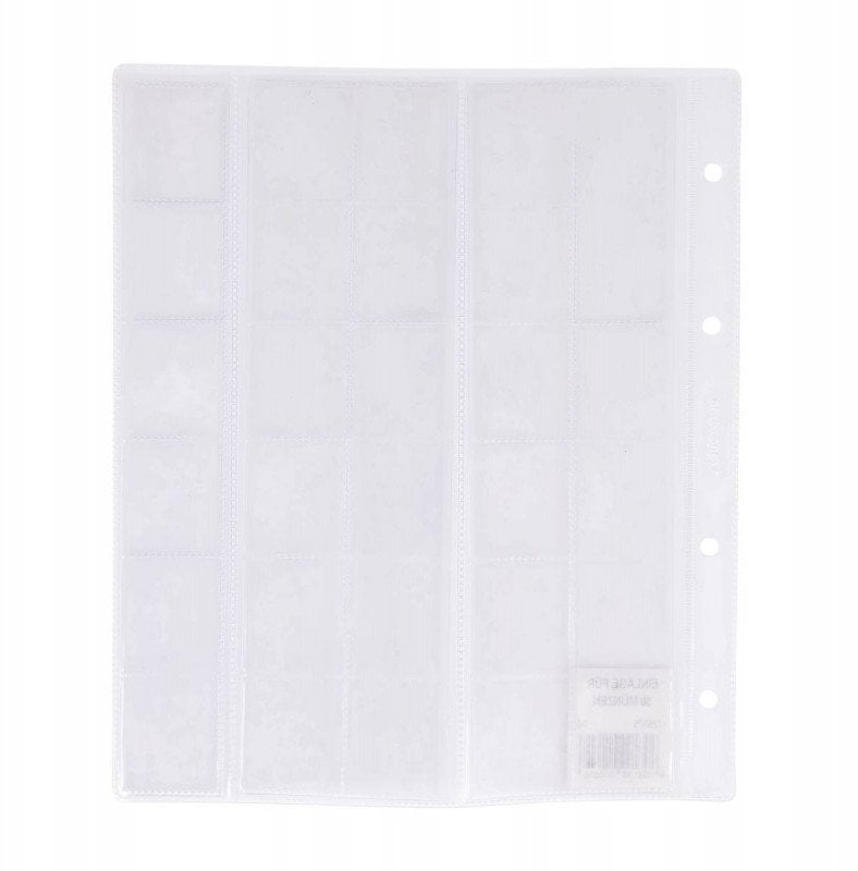 Arkusze do kolekcjonowania monet, 130 mikr., transparentne