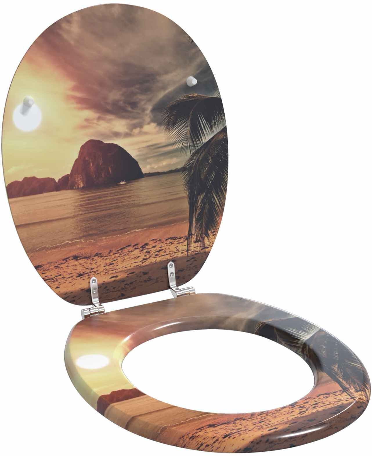 vidaXL Deska toaletowa Pomarańczowy 44 x 38 cm Płyta MDF