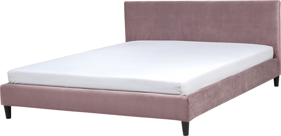 Beliani Łóżko welurowe 180 x 200 cm różowe FITOU