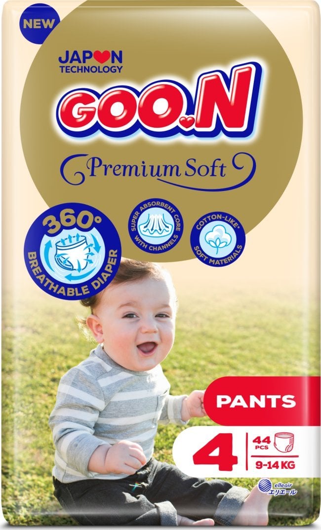 GOO.N Pieluchomajtki Premium Soft Pants 4, 9-14 kg, 44 szt.
