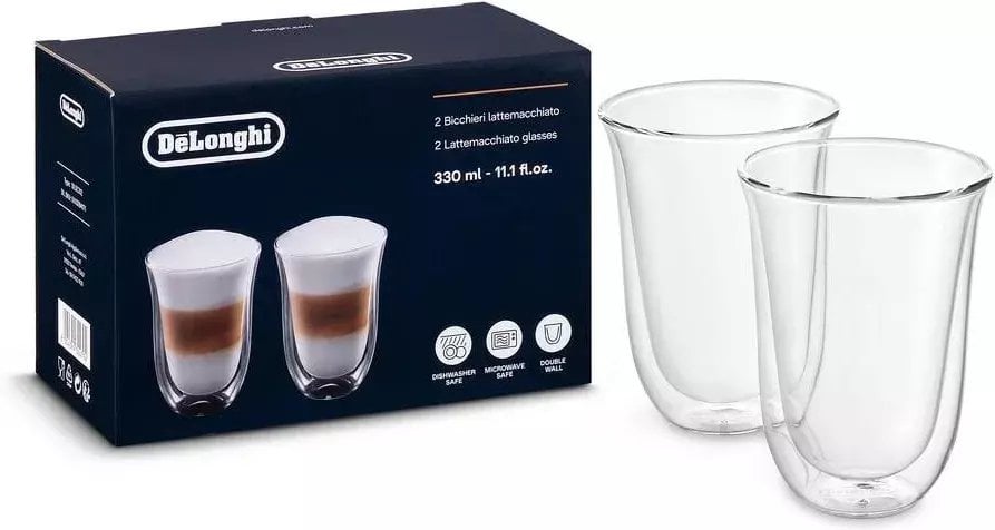DeLonghi Szklanki termiczne do kawy latte macchito 330 ml 2szt. (5513214611)