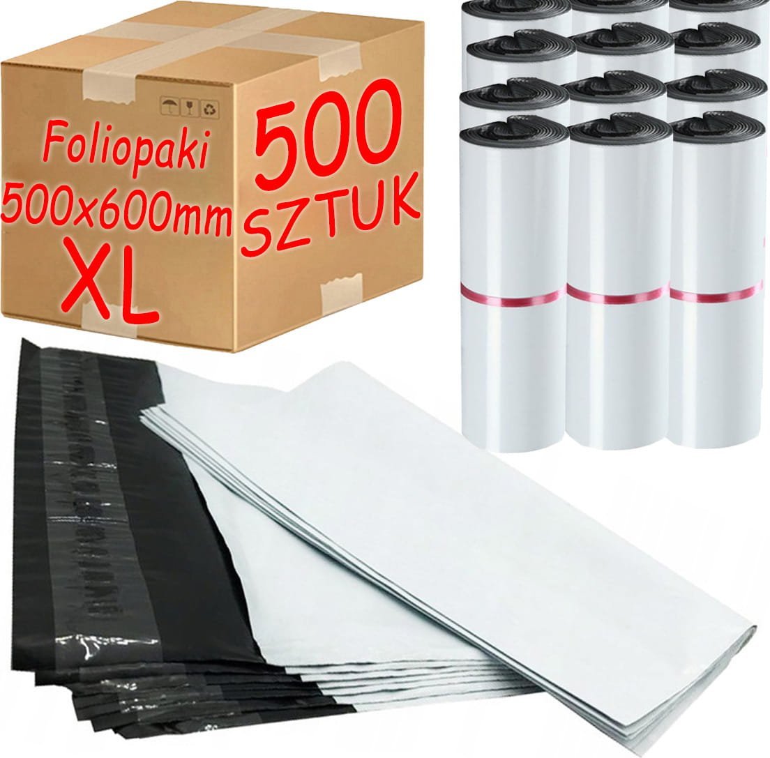 Pako Foliopaki Kurierskie Białe XL 500x600mm - 500 szt.