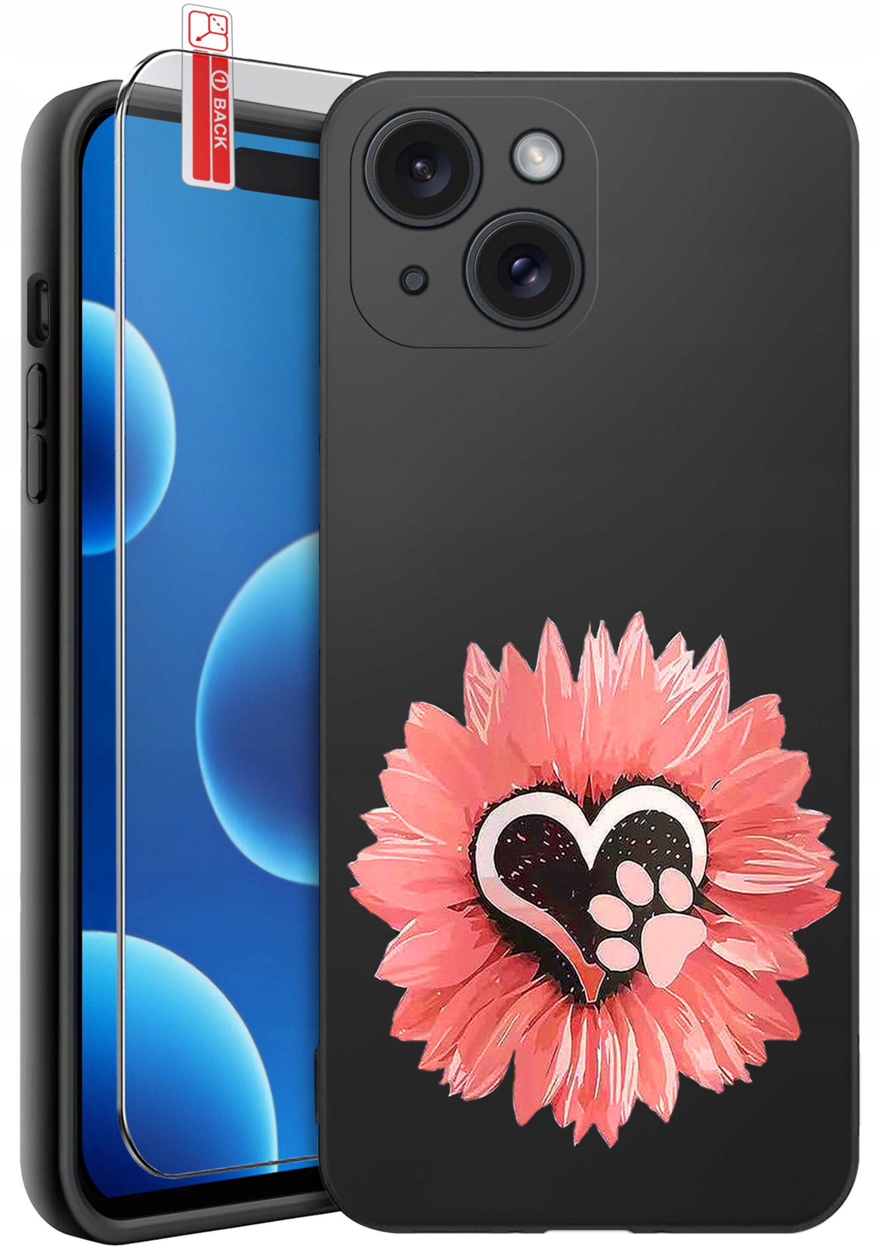 ETUI do iPhone 15 | WZORY | SILIKONOWE MATT CASE + SZKŁO 9H