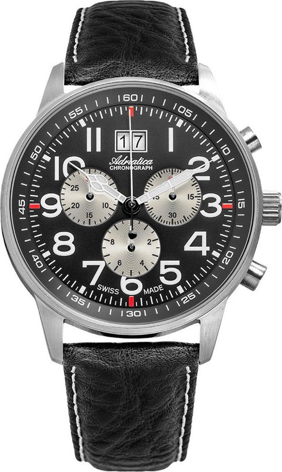 Zegarek Adriatica Zegarek męski Adriatica A1076.5224CHSIL czarny