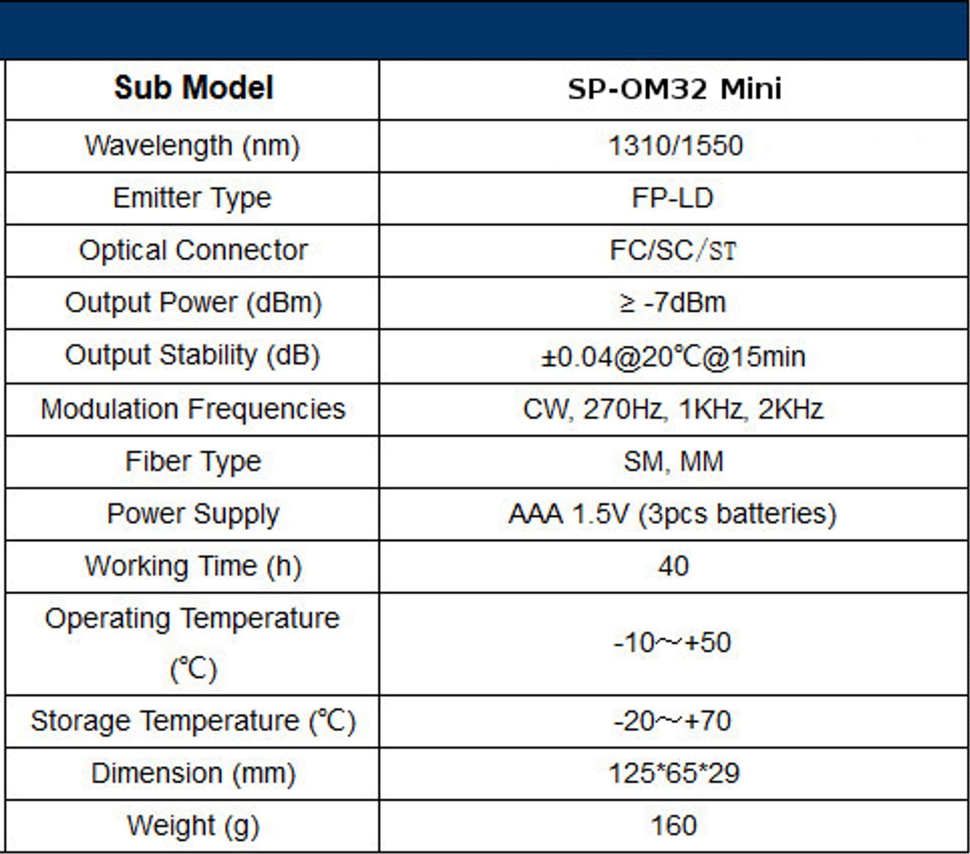 Spacetronik LASEROWE ŹRÓDŁO ŚWIATŁA SP-OSM32/MINI 1310 / 1550nm Spacetronik
