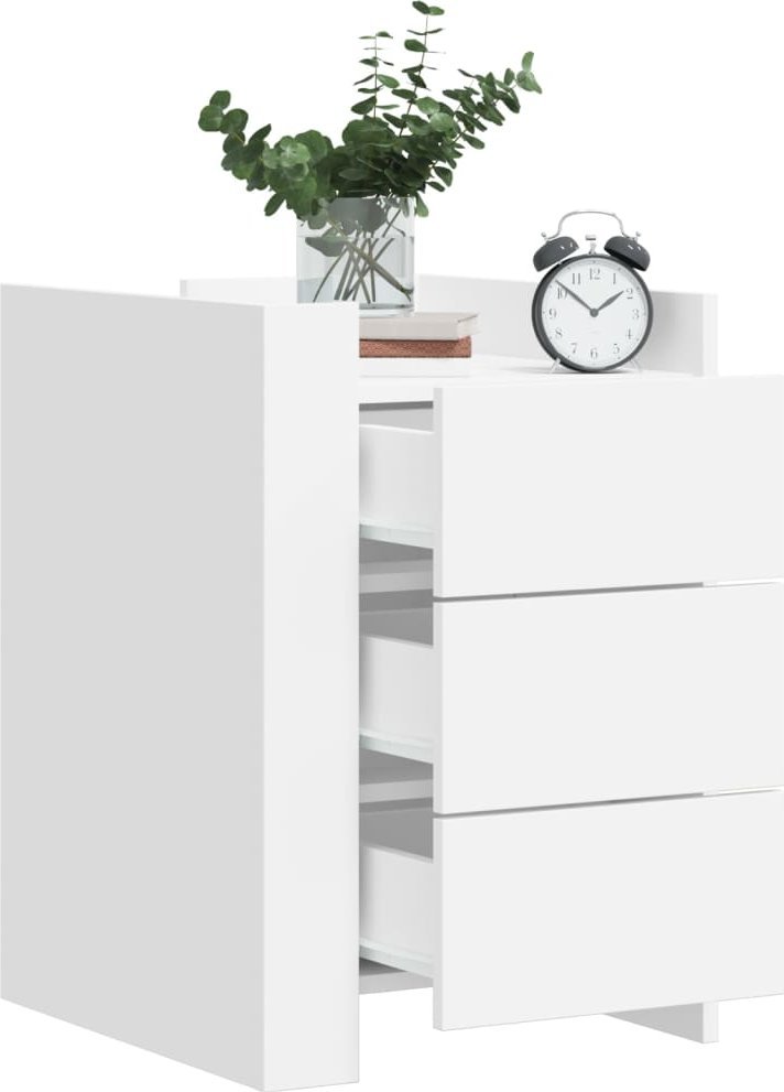 vidaXL Szafka nocna, biała, 45x50x65 cm, materiał drewnopochodny