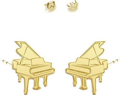Radziszewska Jewellery Kolczyki Pozłacane z Fortepianem