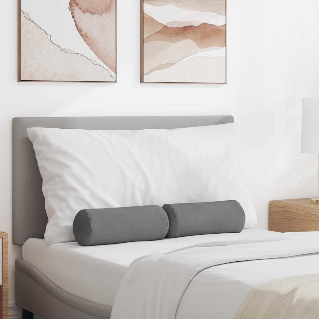 vidaXL Poduszki Wałkowe 2 pcs Ciemnoszary 15 x 40 cm