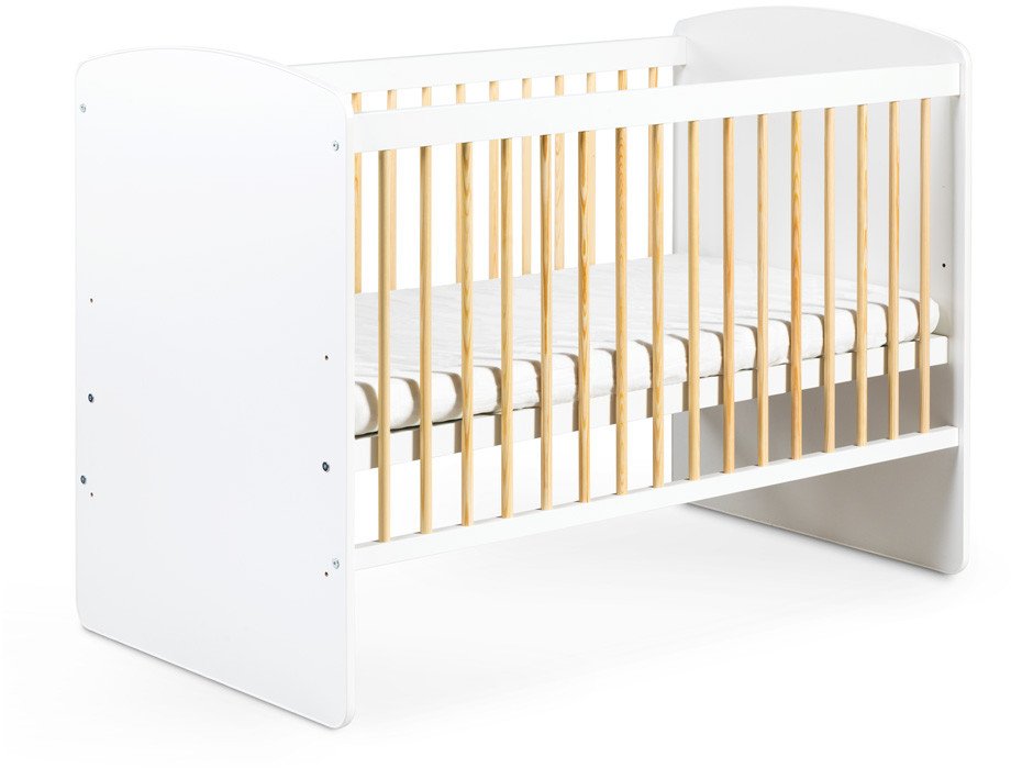 Łóżeczko KAROLINA II biel-sosna 120x60
