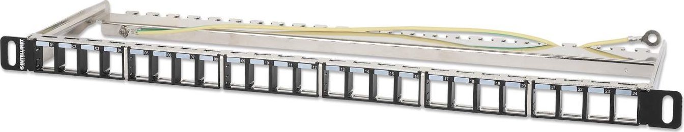 Intellinet Network Solutions INTELLINET 24-Port Patchpanel geschirmt und unbest�ckt 0,5 HE Leerpanel zur 48,26 cm 19-Zoll-Rackmontage f�r Keystone-Jac