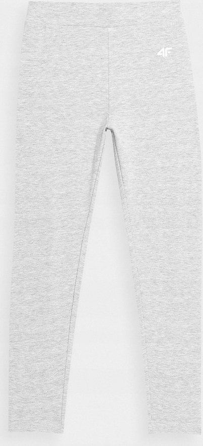 4f Legginsy dla dziewczynki 4F chłodny jasny szary melanż HJZ22 JLEG001 27M 140cm