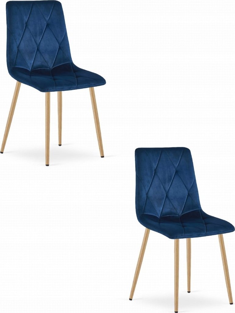 Leobert Krzesło LIBRA - granat aksamit / nogi kolor drewna x 2